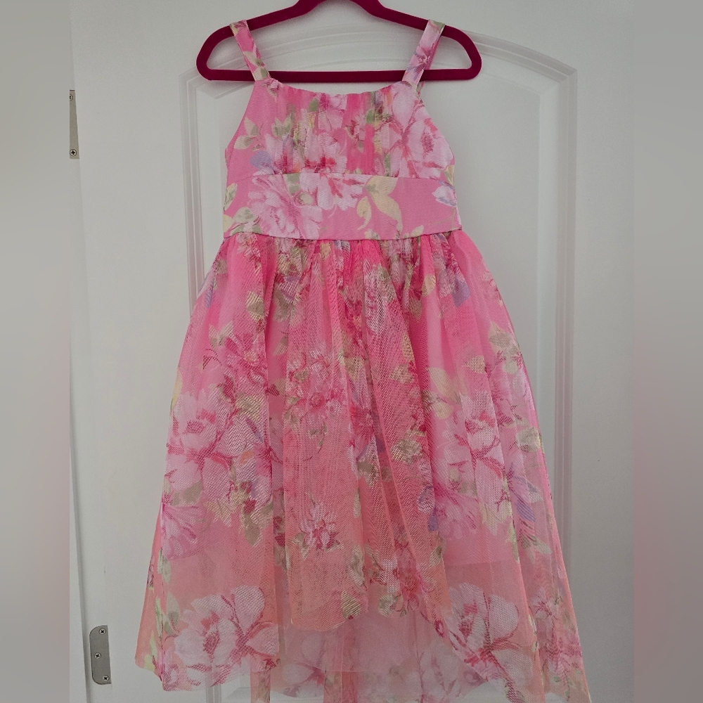 Zhenzi Pink Floral Kids Dress